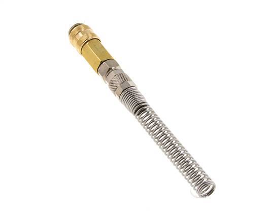 Brass DN 5 Air Coupling Socket 6x8 mm Union Nut Bend-Protect Rotatable