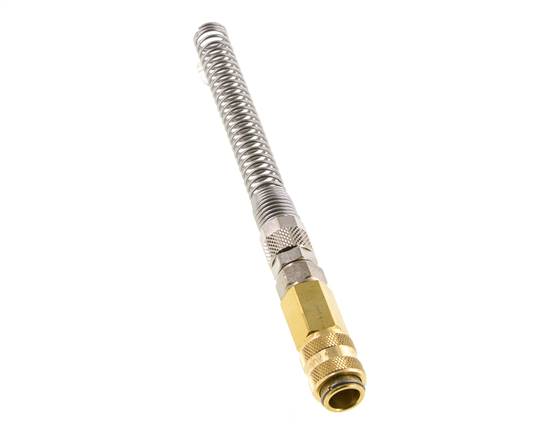 Brass DN 5 Air Coupling Socket 6x8 mm Union Nut Bend-Protect Rotatable
