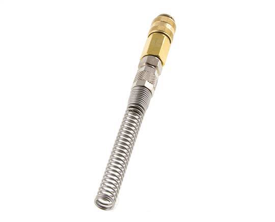 Brass DN 5 Air Coupling Socket 6x8 mm Union Nut Bend-Protect Rotatable