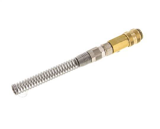 Brass DN 5 Air Coupling Socket 6x8 mm Union Nut Bend-Protect Rotatable