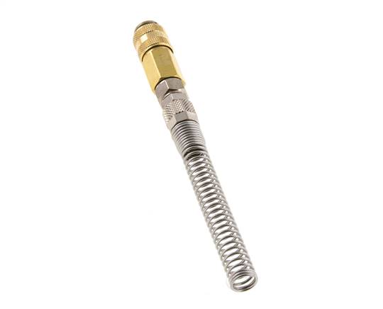 Brass DN 5 Air Coupling Socket 6x8 mm Union Nut Bend-Protect Rotatable