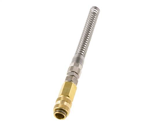 Brass DN 5 Air Coupling Socket 6x8 mm Union Nut Bend-Protect Rotatable