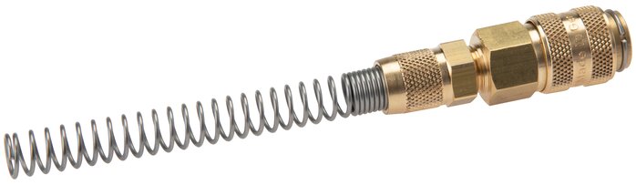 Brass DN 5 Blue Air Coupling Socket 6x8 mm Union Nut Bend-Protect Rotatable