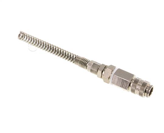 Nickel-plated Brass DN 5 Air Coupling Socket 4x6 mm Union Nut Bend-Protect Rotatable