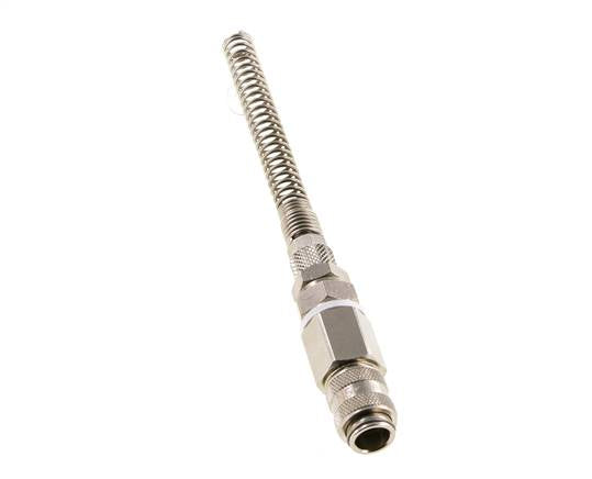 Nickel-plated Brass DN 5 Air Coupling Socket 4x6 mm Union Nut Bend-Protect Rotatable