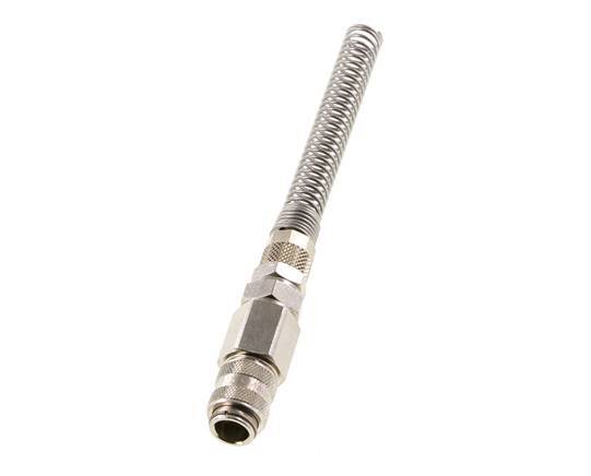 Nickel-plated Brass DN 5 Air Coupling Socket 6x8 mm Union Nut Bend-Protect Rotatable