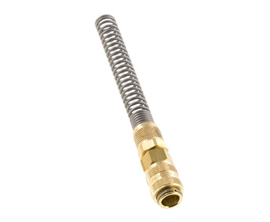 Brass DN 5 Air Coupling Socket 6x8 mm Union Nut Bend-Protect