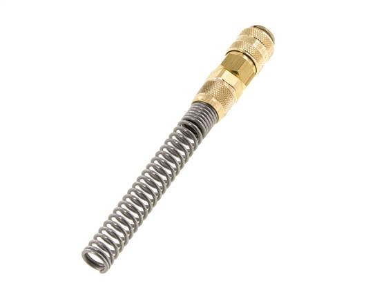 Brass DN 5 Air Coupling Socket 6x8 mm Union Nut Bend-Protect
