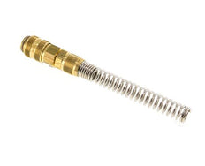 Brass DN 5 Air Coupling Socket 6x8 mm Union Nut Bend-Protect Double Shut-Off