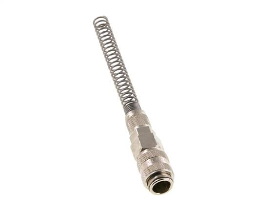 Nickel-plated Brass DN 5 Air Coupling Socket 4x6 mm Union Nut Bend-Protect