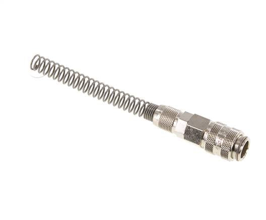 Nickel-plated Brass DN 5 Air Coupling Socket 4x6 mm Union Nut Bend-Protect Double Shut-Off