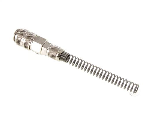 Nickel-plated Brass DN 5 Air Coupling Socket 4x6 mm Union Nut Bend-Protect Double Shut-Off