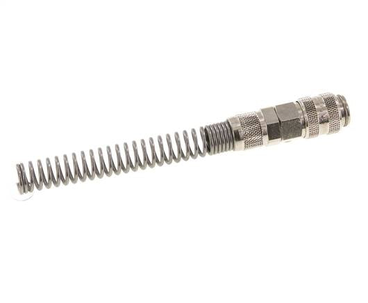 Nickel-plated Brass DN 5 Air Coupling Socket 6x8 mm Union Nut Bend-Protect Double Shut-Off