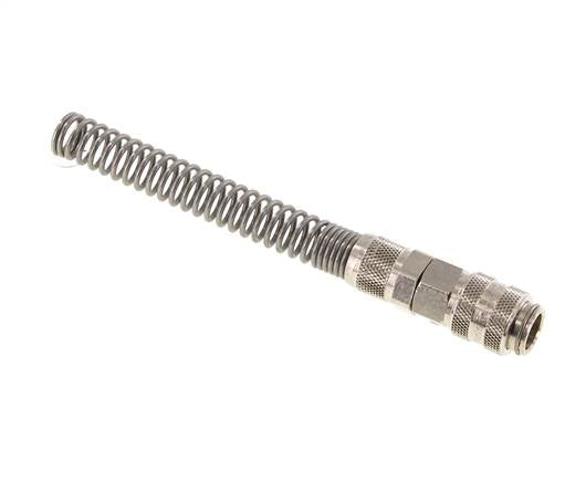 Nickel-plated Brass DN 5 Air Coupling Socket 6x8 mm Union Nut Bend-Protect Double Shut-Off