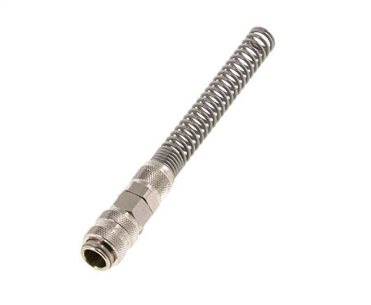 Nickel-plated Brass DN 5 Air Coupling Socket 6x8 mm Union Nut Bend-Protect Double Shut-Off