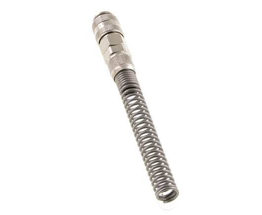 Nickel-plated Brass DN 5 Air Coupling Socket 6x8 mm Union Nut Bend-Protect Double Shut-Off