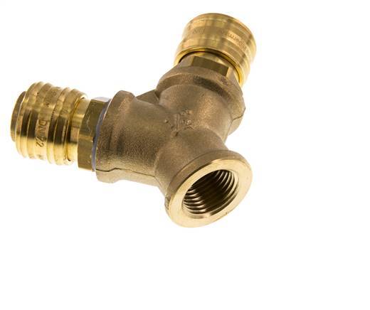 Brass DN 7.2 (Euro) Air Coupling Socket G 1/2 inch Female Wall-Mount 2-way