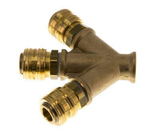 Brass DN 7.2 (Euro) Air Coupling Socket G 3/8 inch Female Wall-Mount 3-way