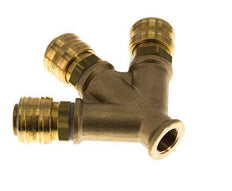 Brass DN 7.2 (Euro) Air Coupling Socket G 3/8 inch Female Wall-Mount 3-way