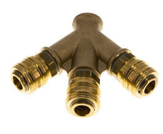 Brass DN 7.2 (Euro) Air Coupling Socket G 3/8 inch Female Wall-Mount 3-way