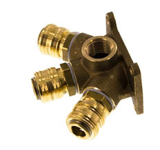 Brass DN 7.2 (Euro) Air Coupling Socket G 1/2 inch Female Wall-Mount 3-way