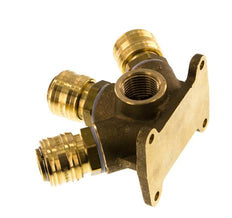 Brass DN 7.2 (Euro) Air Coupling Socket G 1/2 inch Female Wall-Mount 3-way