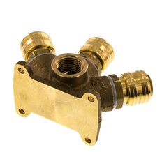 Brass DN 7.2 (Euro) Air Coupling Socket G 1/2 inch Female Wall-Mount 3-way