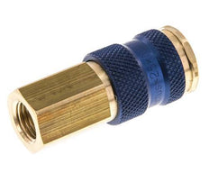 Brass DN 7.2 (Euro) Blue-Coded Air Coupling Socket G 1/4 inch Female