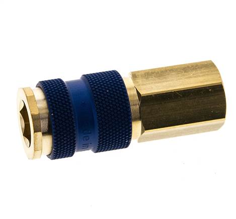 Brass DN 7.2 (Euro) Blue-Coded Air Coupling Socket G 1/4 inch Female