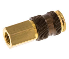 Brass DN 7.2 (Euro) Brown-Coded Air Coupling Socket G 1/4 inch Female