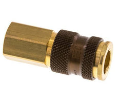 Brass DN 7.2 (Euro) Brown-Coded Air Coupling Socket G 1/4 inch Female