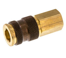 Brass DN 7.2 (Euro) Brown-Coded Air Coupling Socket G 1/4 inch Female