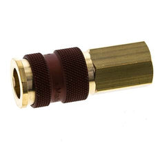 Brass DN 7.2 (Euro) Brown-Coded Air Coupling Socket G 1/4 inch Female