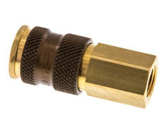 Brass DN 7.2 (Euro) Brown-Coded Air Coupling Socket G 1/4 inch Female