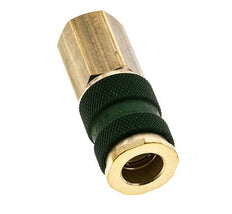 Brass DN 7.2 (Euro) Green-Coded Air Coupling Socket G 1/4 inch Female