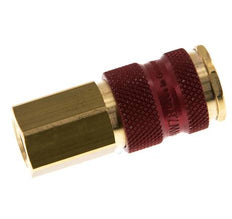 Brass DN 7.2 (Euro) Red-Coded Air Coupling Socket G 1/4 inch Female