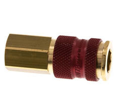 Brass DN 7.2 (Euro) Red-Coded Air Coupling Socket G 1/4 inch Female