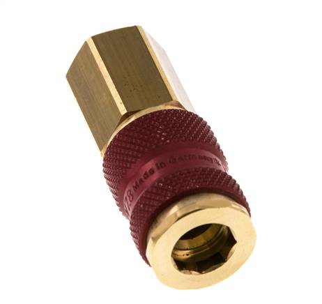Brass DN 7.2 (Euro) Red-Coded Air Coupling Socket G 1/4 inch Female