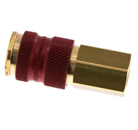 Brass DN 7.2 (Euro) Red-Coded Air Coupling Socket G 1/4 inch Female