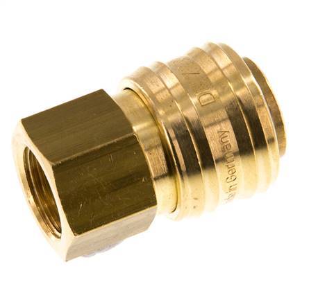 Brass DN 7.2 (Euro) Air Coupling Socket G 3/8 inch Female Double Shut-Off