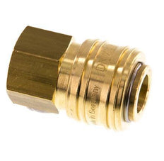 Brass DN 7.2 (Euro) Air Coupling Socket G 3/8 inch Female Double Shut-Off