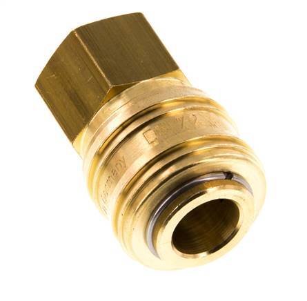 Brass DN 7.2 (Euro) Air Coupling Socket G 3/8 inch Female Double Shut-Off