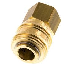 Brass DN 7.2 (Euro) Air Coupling Socket G 3/8 inch Female Double Shut-Off