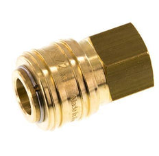 Brass DN 7.2 (Euro) Air Coupling Socket G 3/8 inch Female Double Shut-Off