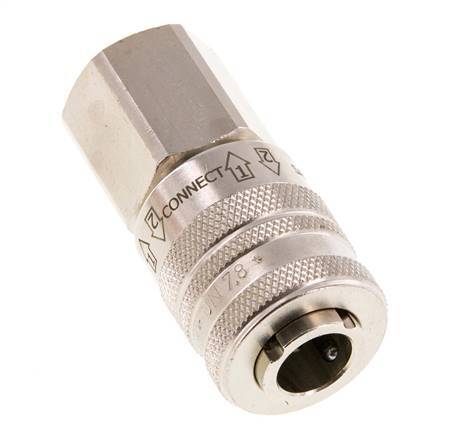 Nickel-plated Brass DN 7.8 Safety Air Coupling Socket G 1/2 inch Female