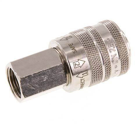 Nickel-plated Brass DN 7.8 Safety Air Coupling Socket G 3/8 inch Female