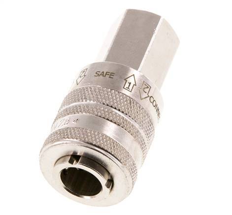 Nickel-plated Brass DN 7.8 Safety Air Coupling Socket G 3/8 inch Female