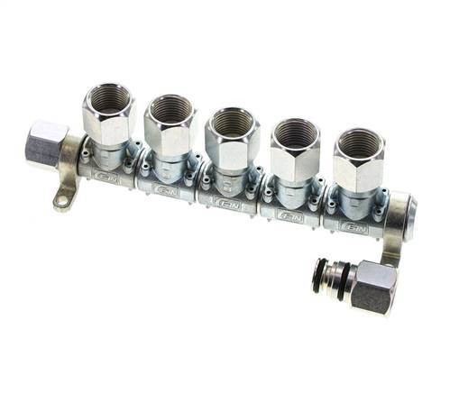 Steel DN 7.2 (Euro) Air Coupling Socket G 1/2 inch Female 5-way