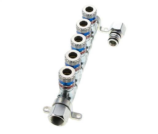 Steel DN 7.6 (7.2 Euro) Safety Air Coupling Socket G 1/2 inch Female 5-way