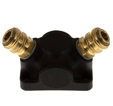 Brass/plastic DN 7.2 (Euro) Air Coupling Socket G 1/2 inch Female Wall-Mount 2-way
